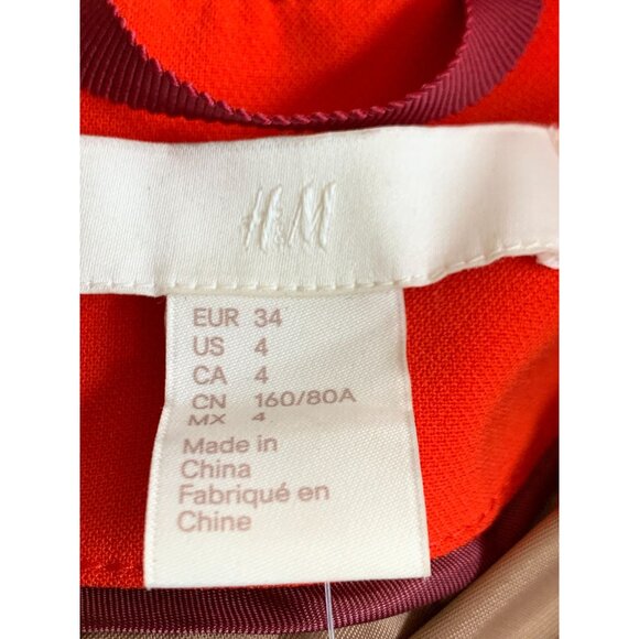 H&M Womens Regent Size 4 Orange Corporate Quiet Luxury Capsule Office Blazer NEW - Picture 5 of 10